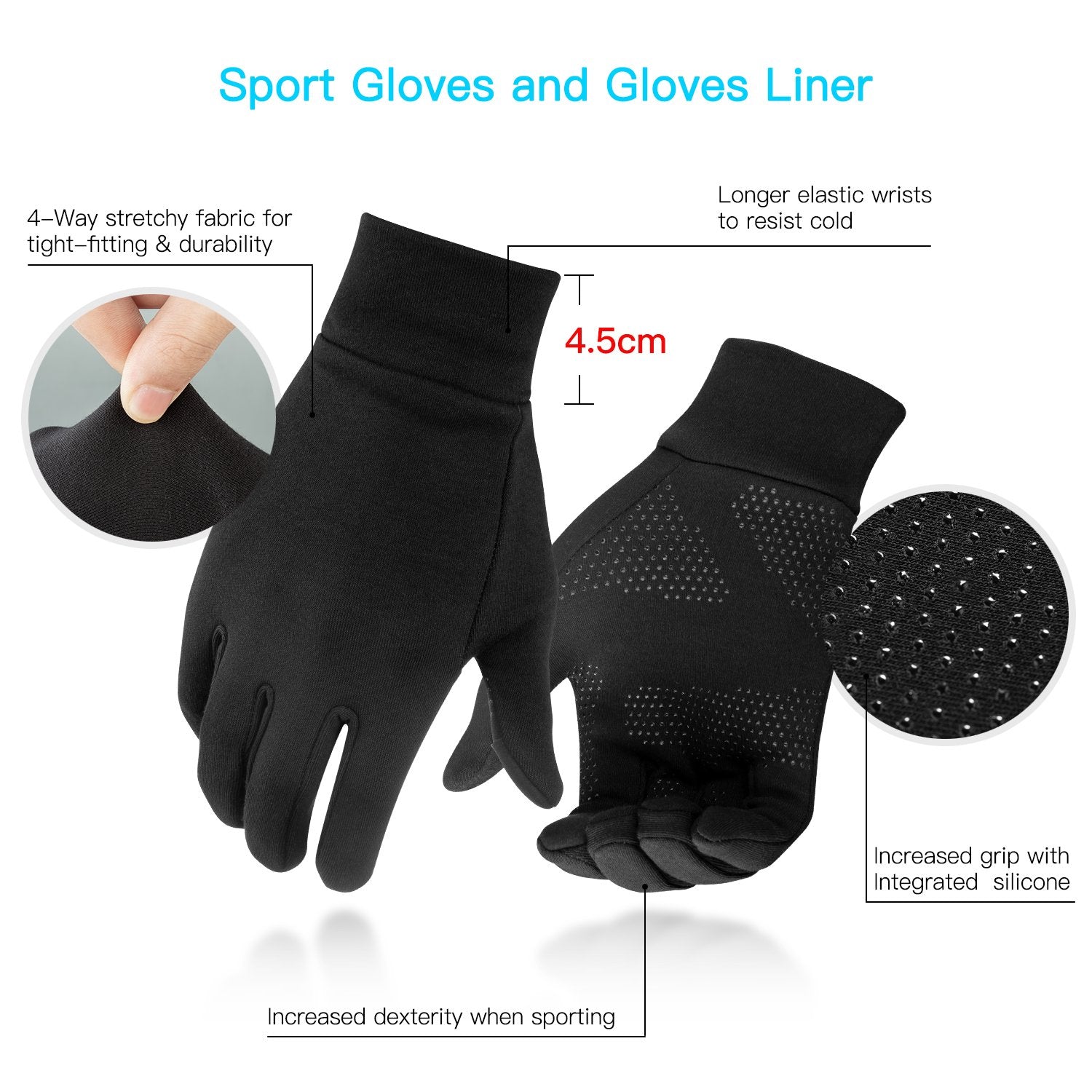 Lightweight Running Gloves - Sun Studio
