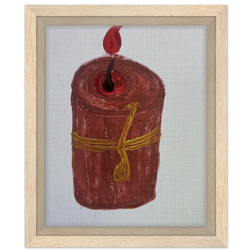 Candlelight Framed Canvas Wall Art – Premium Textured Print - Sun Studio