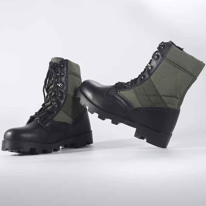 Tactical Boots Men Training Special High-Top Shoes Outdoor Shock-Absorbing Hard-Soled High-Waist Hiking Shoes - Sun Studio
