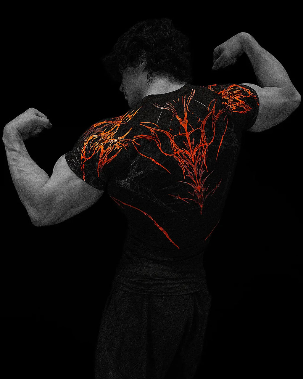 GYM T-shirt Men's Dark Gothic Print Muscle Tee  High Elasticity And Quick Drying Exercise For Bodybuilding Training 2026 Summer - Sun Studio