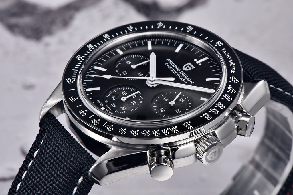 PAGANI DESIGN Monduhren Männer Quarz Uhr für Männer Auto Datum Geschwindigkeit Sport Chronograph AR Saphir Spiegel Armbanduhr 2025 Neu