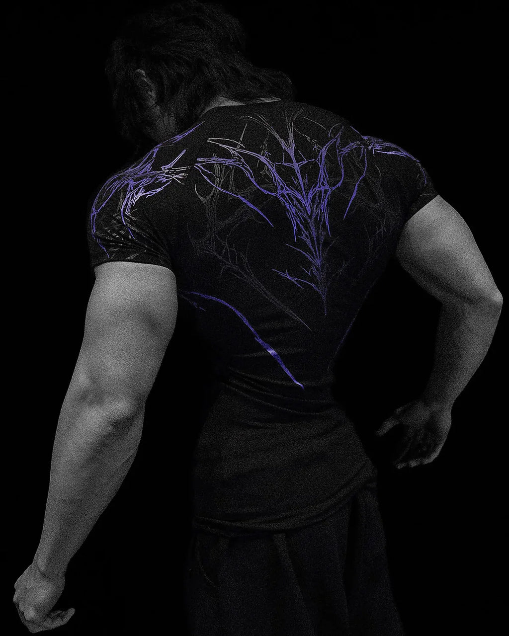 GYM T-shirt Men's Dark Gothic Print Muscle Tee  High Elasticity And Quick Drying Exercise For Bodybuilding Training 2026 Summer - Sun Studio