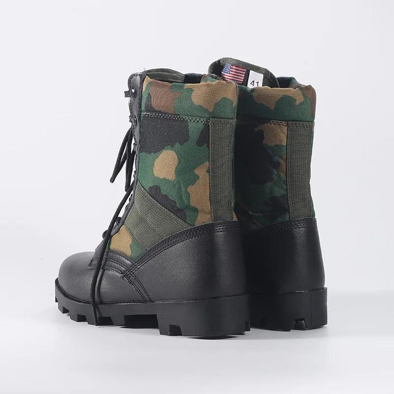 Tactical Boots Men Training Special High-Top Shoes Outdoor Shock-Absorbing Hard-Soled High-Waist Hiking Shoes - Sun Studio