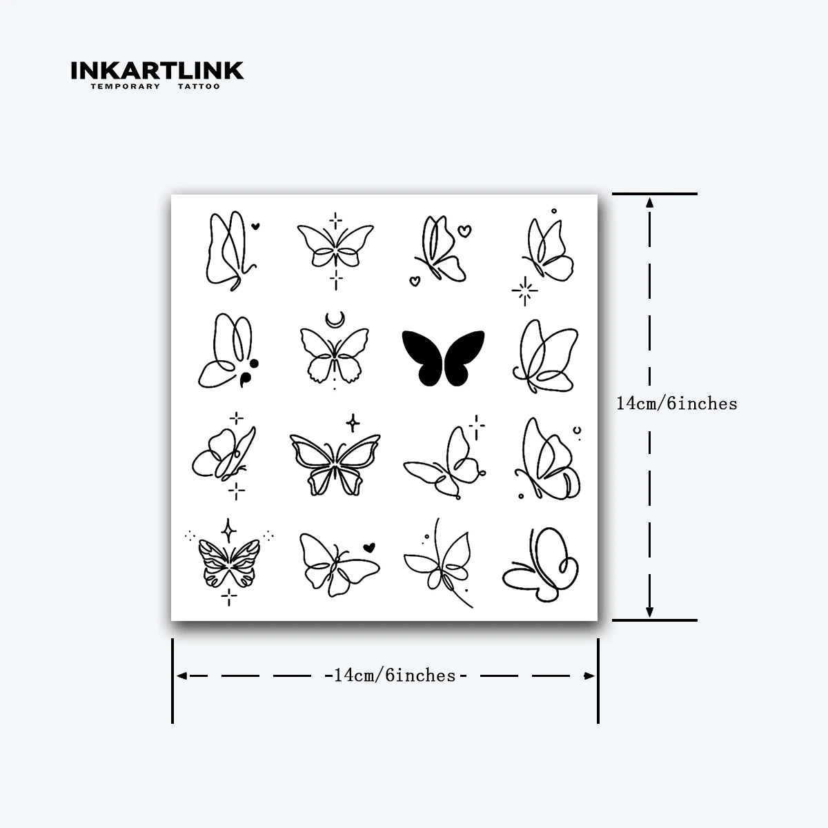 Simple Butterfly Temporary Tattoo,Lasts To 15 Days New Technology Magic Waterproof Semi Permanent Sticker. - Sun Studio