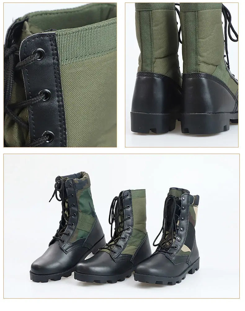 Tactical Boots Men Training Special High-Top Shoes Outdoor Shock-Absorbing Hard-Soled High-Waist Hiking Shoes - Sun Studio