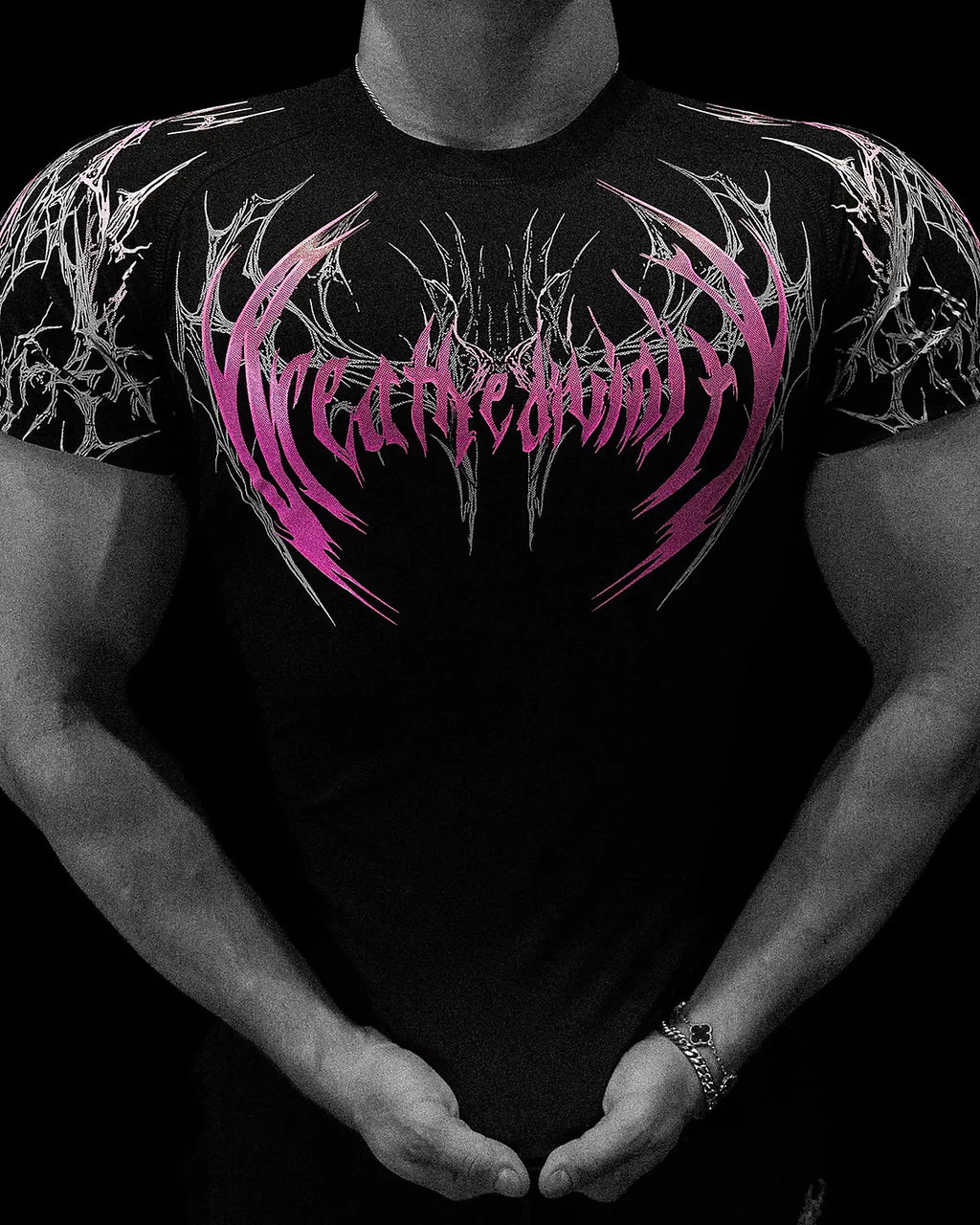 GYM T-shirt Men's Dark Gothic Print Muscle Tee  High Elasticity And Quick Drying Exercise For Bodybuilding Training 2026 Summer - Sun Studio