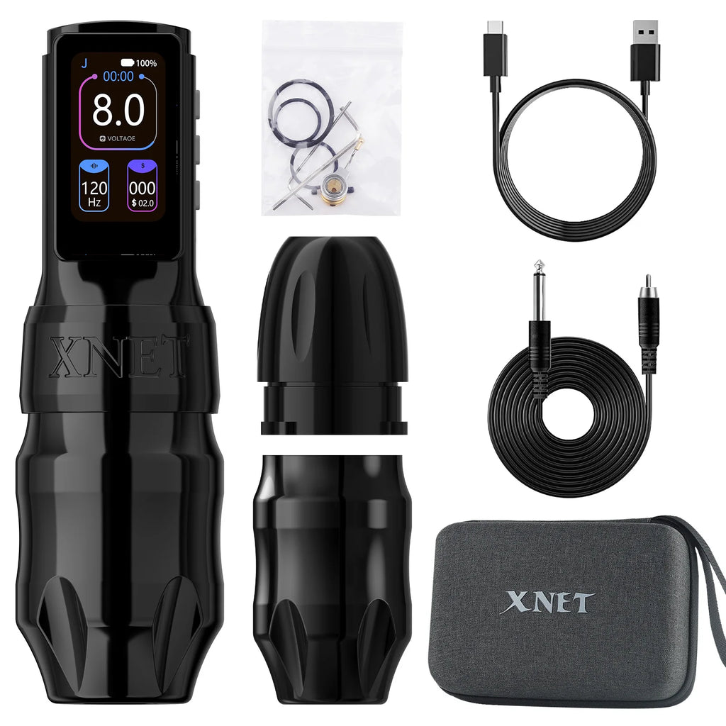 Xnet Titan Max Wireless Tattoo Machine Rotary Pen Coreless Motor 2400m Multi-Function Touchscreen Battery 1-12V for Artist Body - Sun Studio
