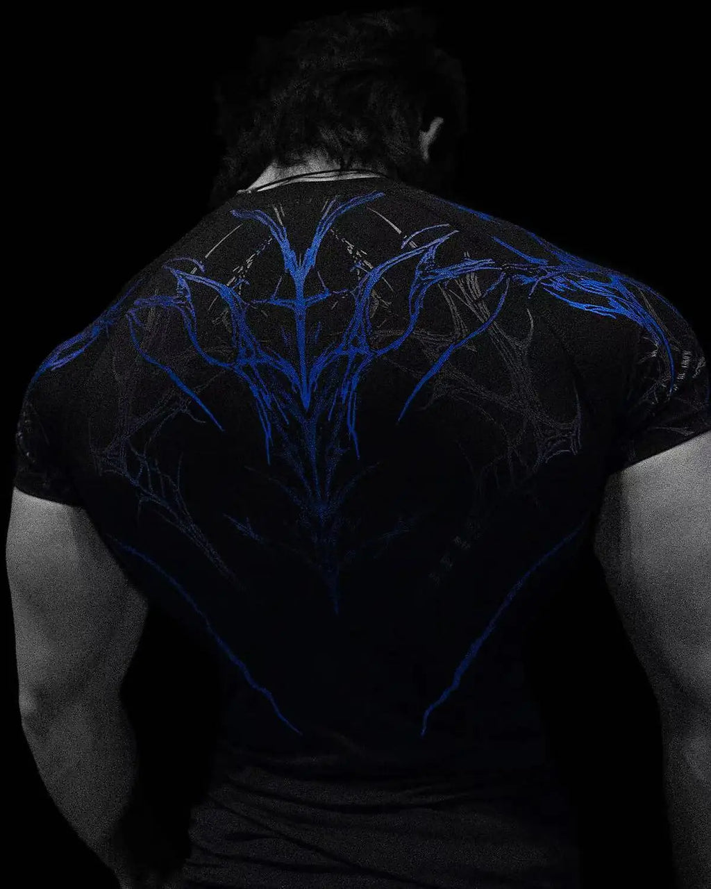 GYM T-shirt Men's Dark Gothic Print Muscle Tee  High Elasticity And Quick Drying Exercise For Bodybuilding Training 2026 Summer - Sun Studio