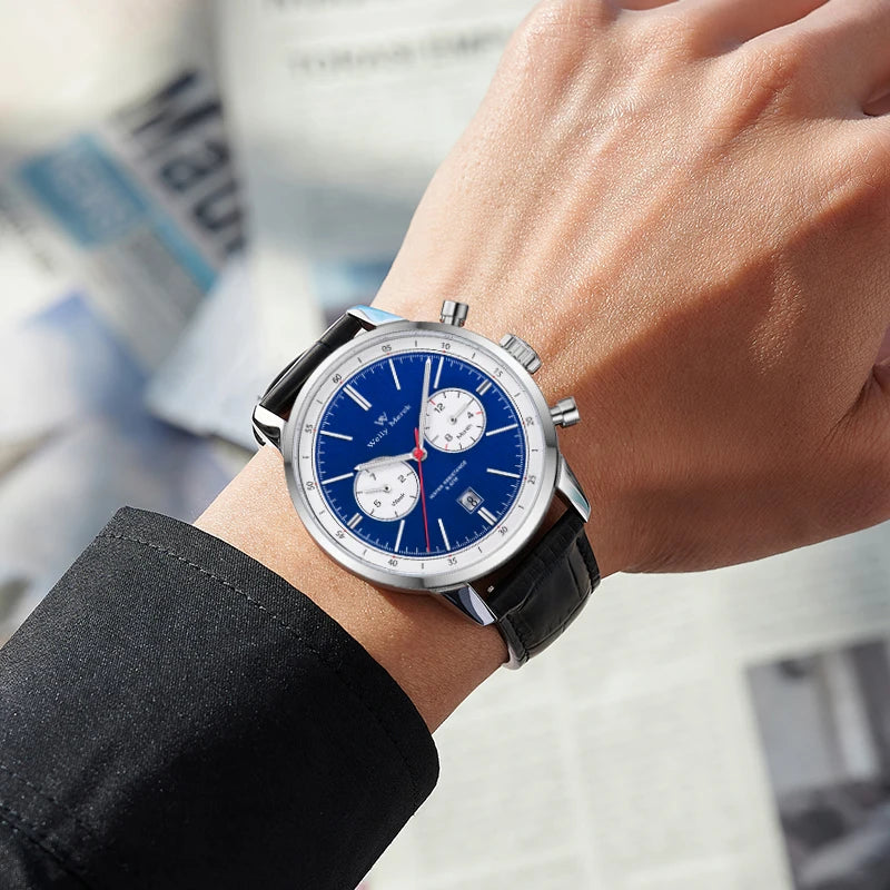 WM Watch Automatic Mechanical Watch Man Business Casual Watches Stainless Steel Sapphire Waterproof For Men Welly Merck 138M-WM - Sun Studio