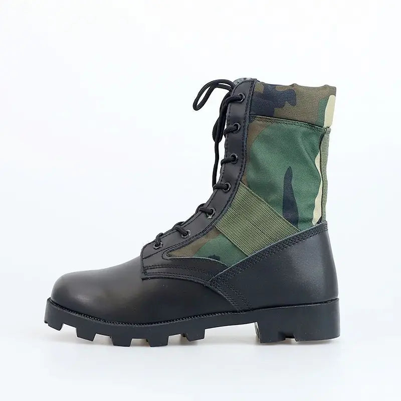 Tactical Boots Men Training Special High-Top Shoes Outdoor Shock-Absorbing Hard-Soled High-Waist Hiking Shoes - Sun Studio