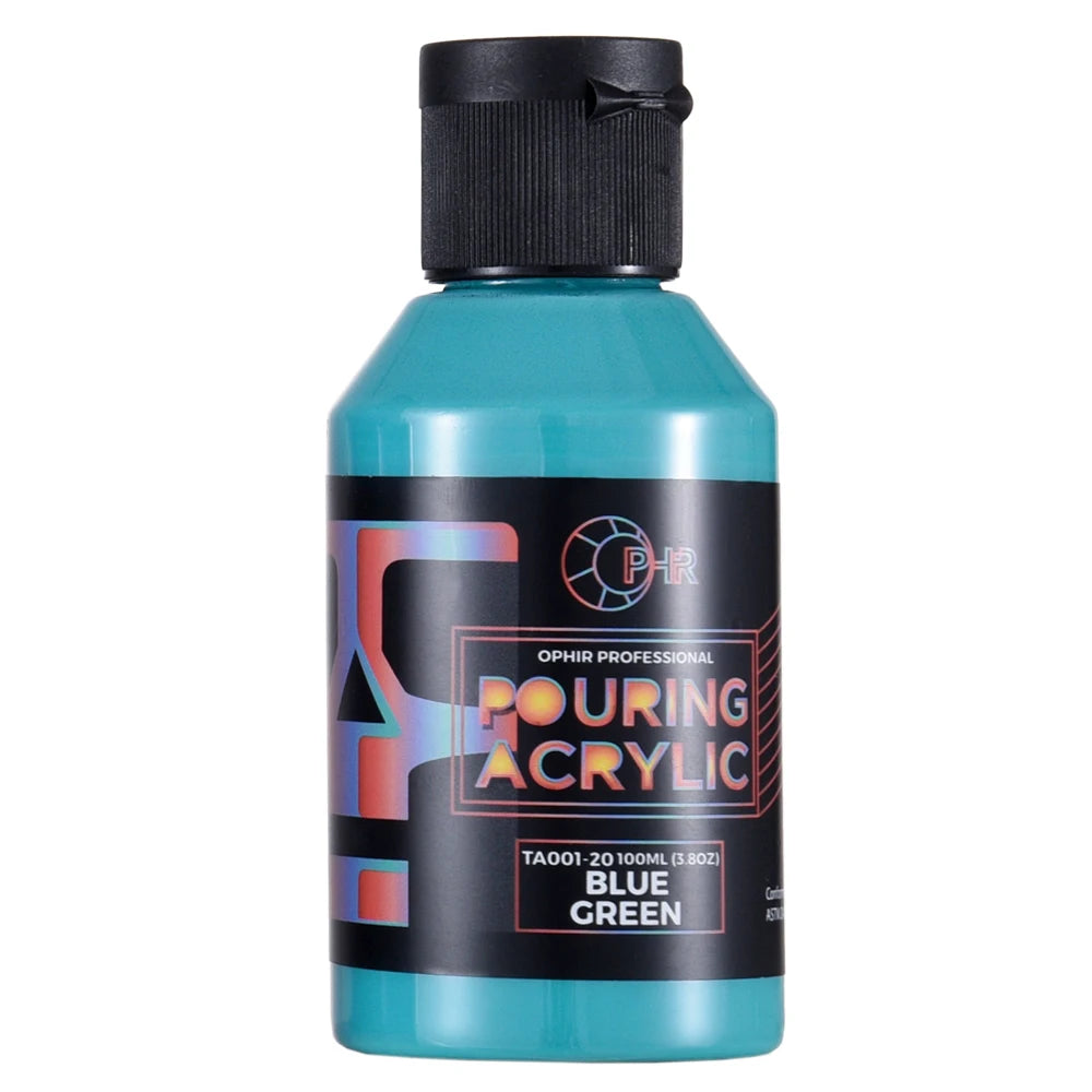 OPHIR Acryl Pouring Farbe Wasserbasiert Hochfluss Kunstbedarf 36 Farben zur Auswahl 100ML/Flasche TA001