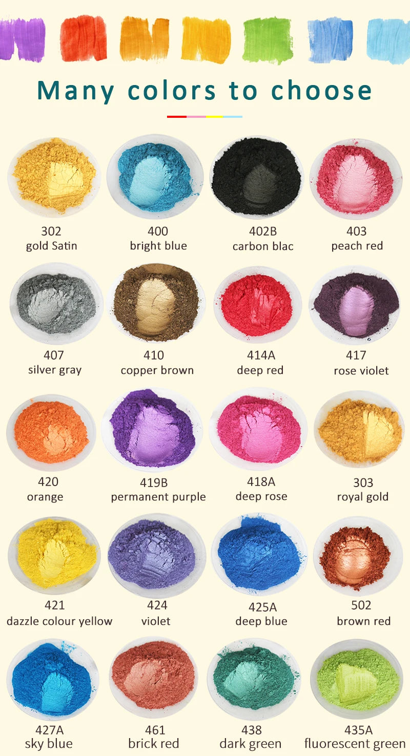 100 Grams Pearlescent Powder Resin Pigment Natural Mica Mineral Powder DIY Soap Epoxy Resin Dye Jewelry Making Makeup Supplies - Sun Studio
