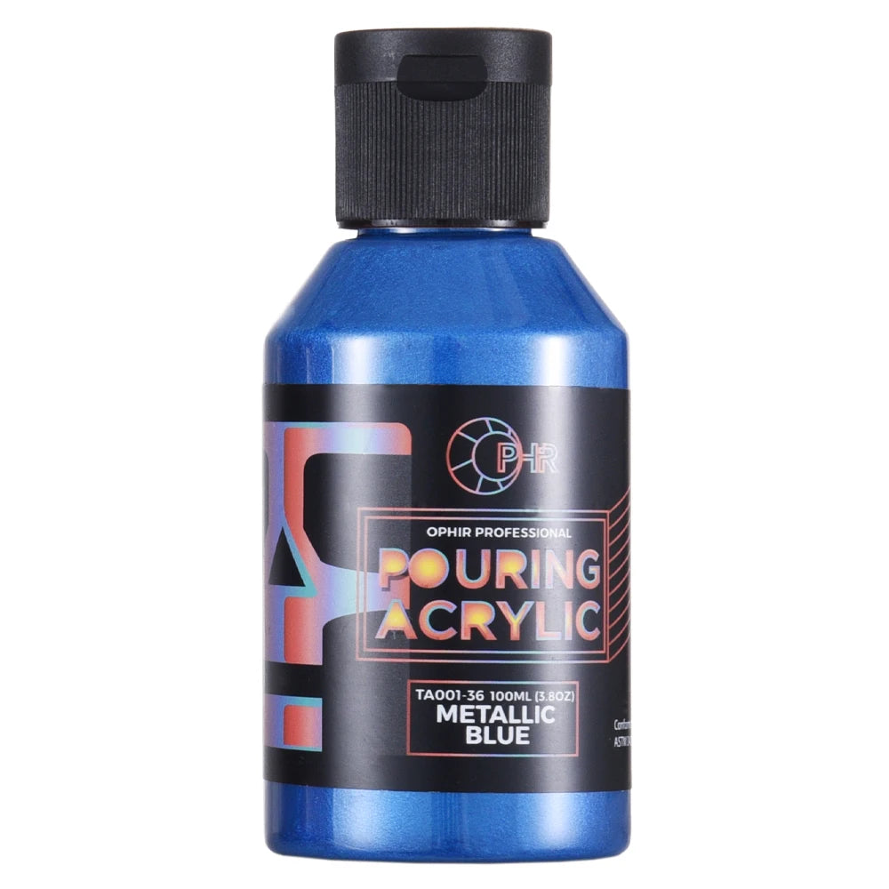 OPHIR Acryl Pouring Farbe Wasserbasiert Hochfluss Kunstbedarf 36 Farben zur Auswahl 100ML/Flasche TA001