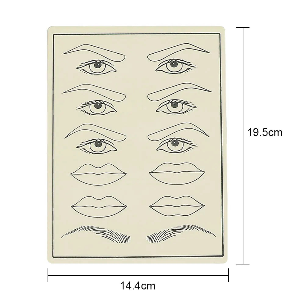 Double Side Eyebrow Tattoo Practice Skin Silicone Skin Kits Tattoo Supplies For Microblading Permanent Makeup Beginner PMU Set - Sun Studio