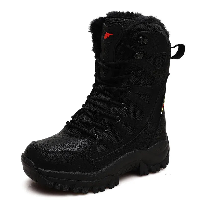 Neue Warme Plüsch Schneestiefel Herren Schnürsenkel Lässige Hohe Herren Stiefel Wasserfeste Winterstiefel Rutschfeste Knöchelstiefel Herren Arbeitsstiefel