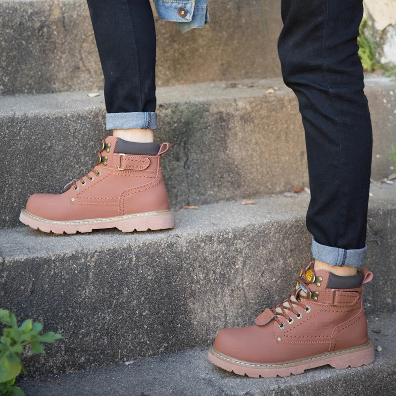 Echtes Leder Herren Winter Frühling Knöchel Trekking Militär Schnee Gelbe Taktische Stiefel Outdoor Schuhe für Frauen Männer Arbeitsschuhe
