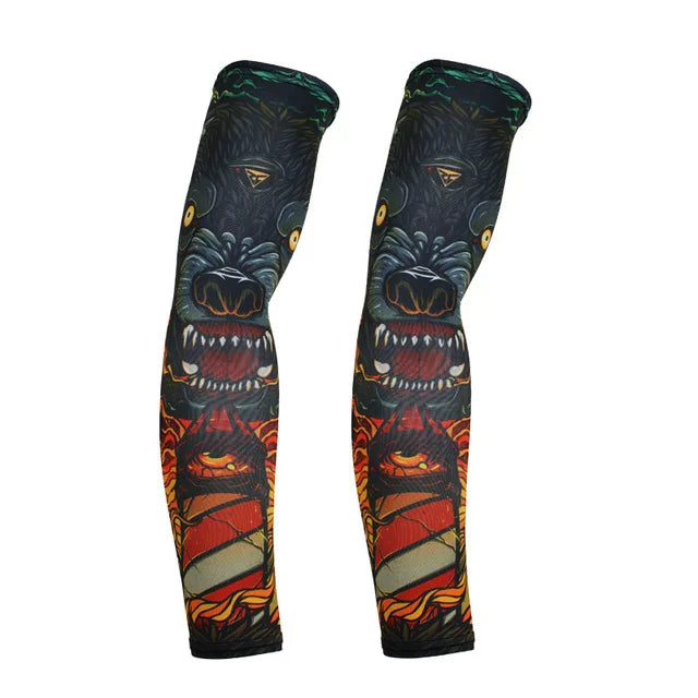 2PCS Cool Men Women Cycling Running Arm Warmer Sleeves UV Sun Protection Cuff Arm Cover Fishing Arm Sleeve Basketball Armguards - Sun Studio