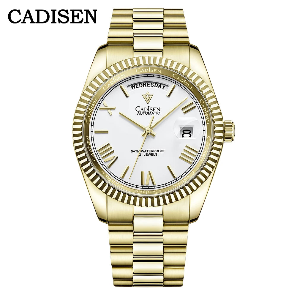 NEW 2025 CADISEN Men's Mechanical Watches Luxury Meteorite Dial Automatic Watch For Men Week 100M Japan MIYOTA 8285 Clock Man - Sun Studio