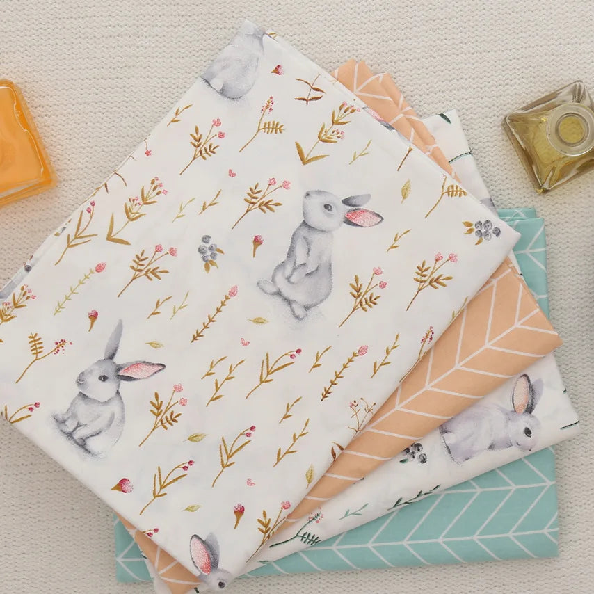 Rabbit Printed 100% Cotton Fabric DIY handmade sewing craft patchwork quilting Baby Dress home decor tissus tecidos cloth tilda - Sun Studio