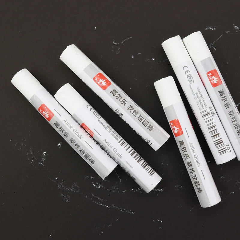 DELGREEN Pearlescent Oil Painting Stick Heavy Color Oil Painting Pastel Paint Graffiti Crayon Artist Students Art Supplies 6pcs - Sun Studio