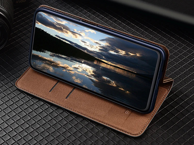 Magnetic Genuine Leather Skin Flip Wallet Book Phone Case Cover On For Infinix Hot Note 30 40 50 50i 60 Pro Plus 4G 5G Note60 - Sun Studio