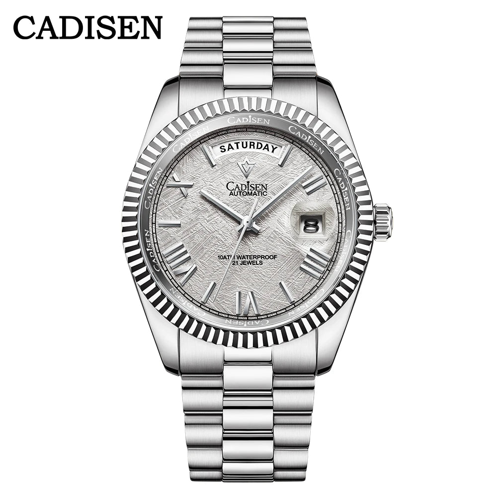 NEW 2025 CADISEN Men's Mechanical Watches Luxury Meteorite Dial Automatic Watch For Men Week 100M Japan MIYOTA 8285 Clock Man - Sun Studio