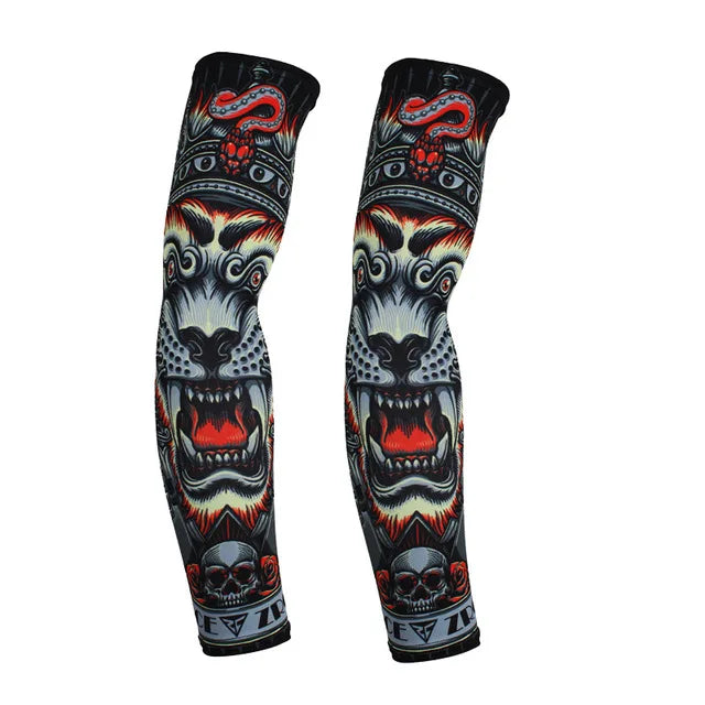 2PCS Cool Men Women Cycling Running Arm Warmer Sleeves UV Sun Protection Cuff Arm Cover Fishing Arm Sleeve Basketball Armguards - Sun Studio