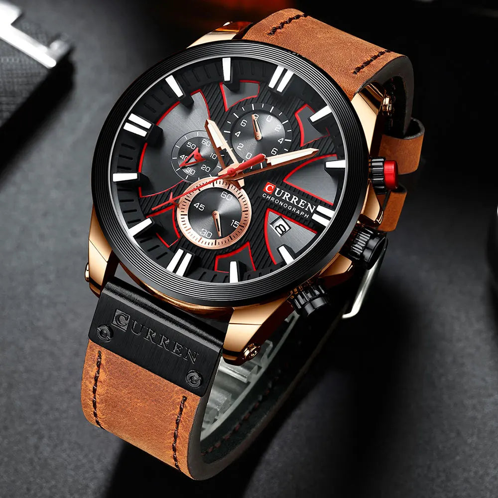 New CURREN Men Watches Fashion Quartz Wrist Watches Men's Military Waterproof Sports Watch Male Date Clock Relogio Masculino - Sun Studio