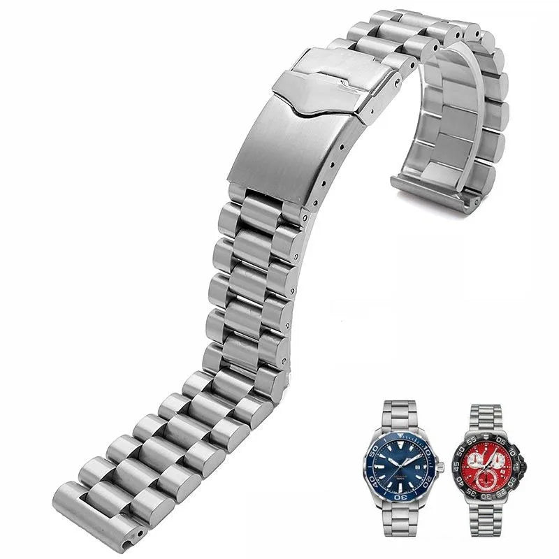 Watchband for TAG heuer watches High qualit Stainless steel male strap 20mm 22mm silver bracelet with folding buckle BAND - Sun Studio