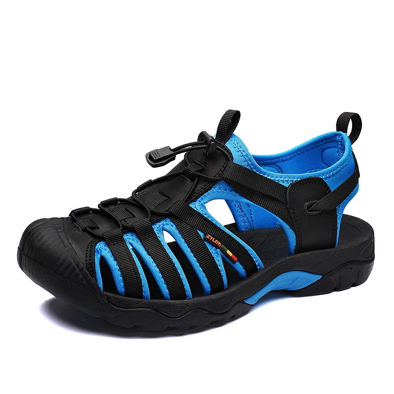 Neue Sommer Echtes Leder Herren Sandalen Mode Design Atmungsaktive Freizeit Schuhe Männer Weicher Boden Outdoor Strand Sandalen Übergröße 48