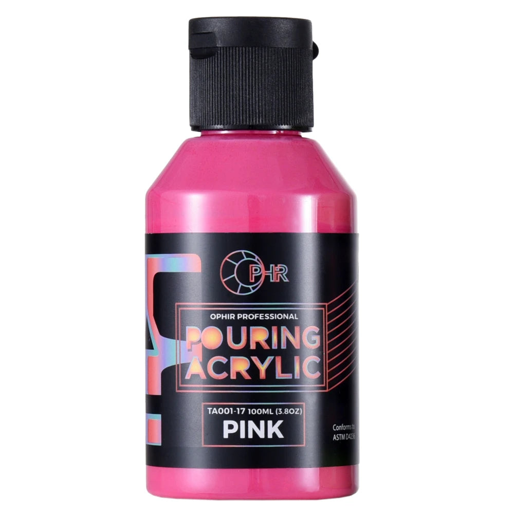 OPHIR Acryl Pouring Farbe Wasserbasiert Hochfluss Kunstbedarf 36 Farben zur Auswahl 100ML/Flasche TA001