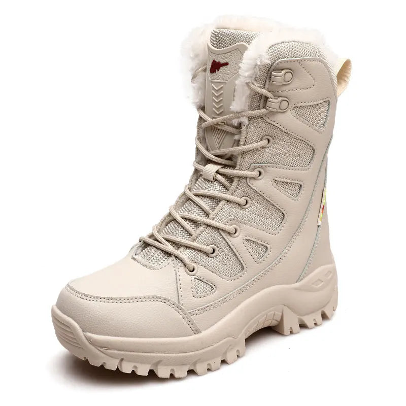 Neue Warme Plüsch Schneestiefel Herren Schnürsenkel Lässige Hohe Herren Stiefel Wasserfeste Winterstiefel Rutschfeste Knöchelstiefel Herren Arbeitsstiefel