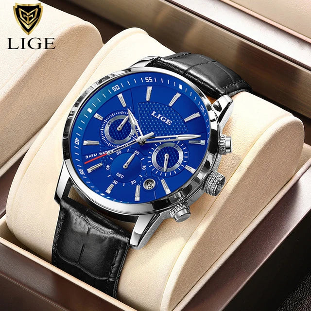 LIGE 2026 Uhr Herren Mode Sport Quarz Uhren Herren Uhren Top Marke Leder Militär Wasserdicht Datum Uhr Relogio Masculino