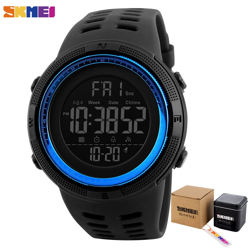 SKMEI Fashion Outdoor Sport Watch Men Multifunction Watches Alarm Clock Chrono 5Bar Waterproof Digital Watch reloj hombre 1251 - Sun Studio