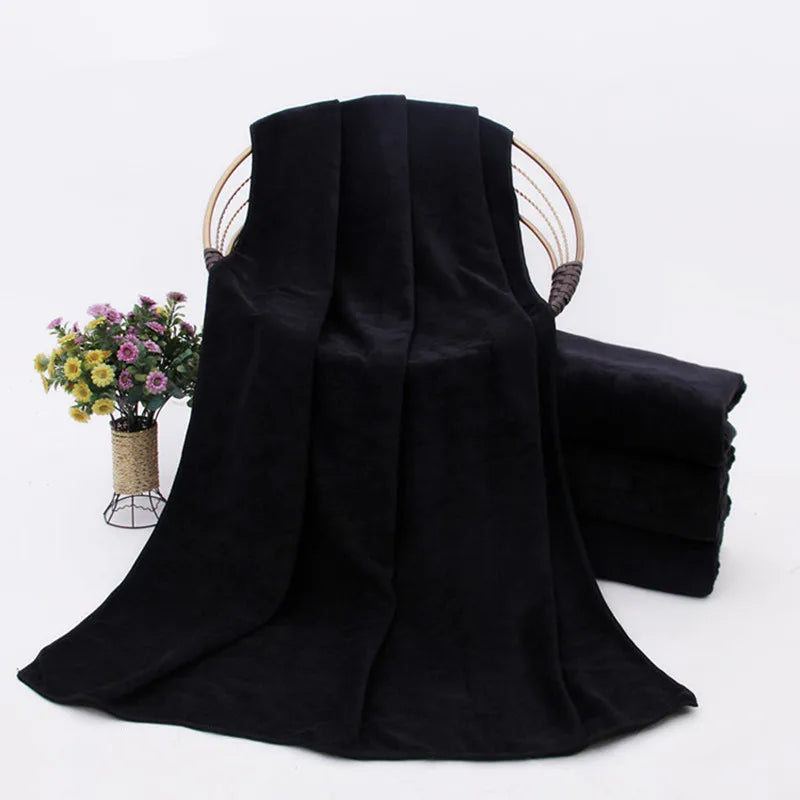 Thicken Increased Superfine Fiber Fitness Quick-drying Sports Towel Fitness Sports Bath Towel (Black) - Sun Studio