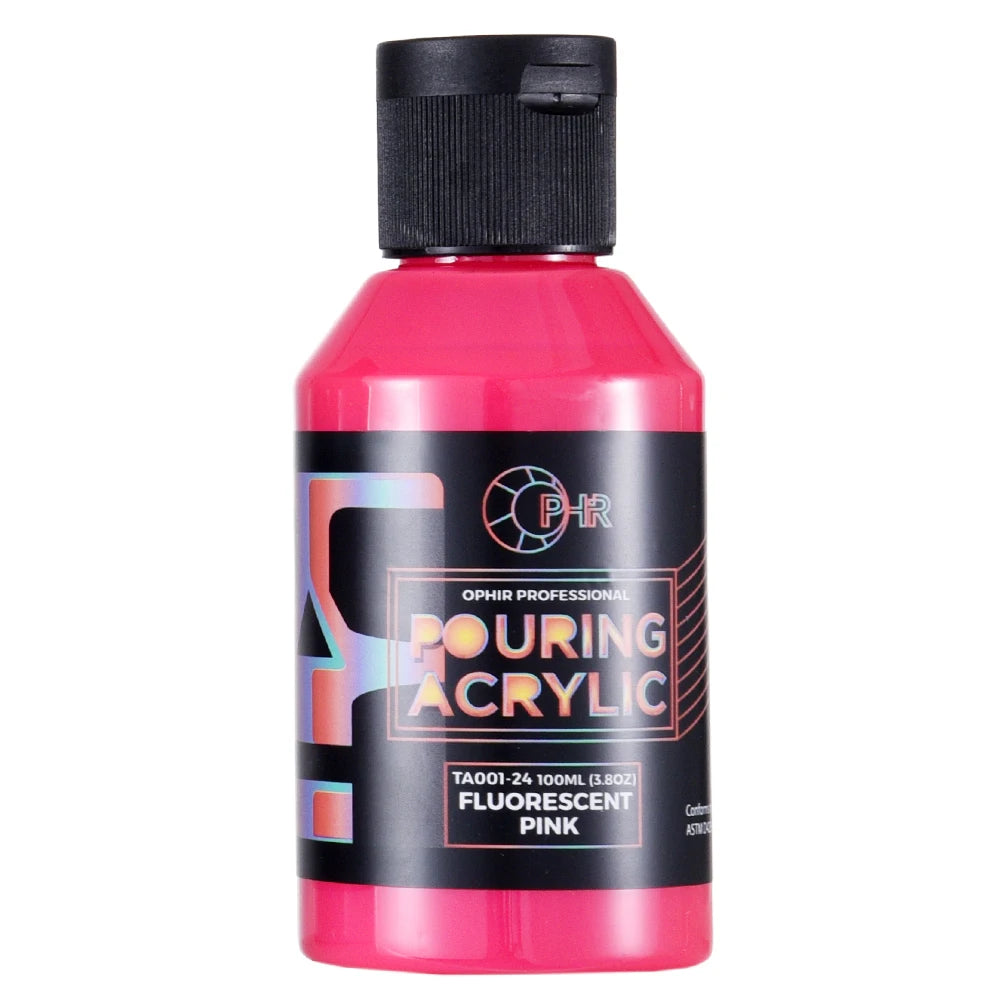OPHIR Acryl Pouring Farbe Wasserbasiert Hochfluss Kunstbedarf 36 Farben zur Auswahl 100ML/Flasche TA001
