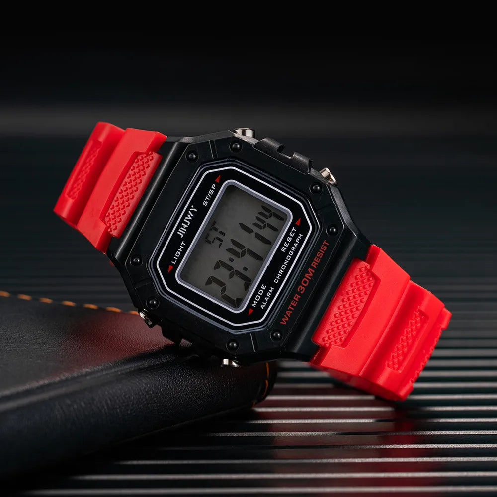 Fashion Men Digital Wristwatches Sport Army Green Mens Watches Luxury Led Electronic Clock Waterproof Square Dial Reloj Hombre - Sun Studio