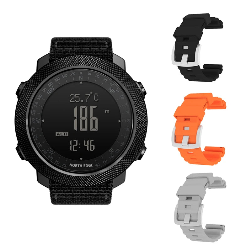 NORTH EDGE Men's sport Digital watch Hours Running Swimming Military Army watches Altimeter Barometer Compass waterproof 50m - Sun Studio