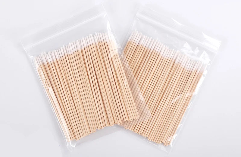 Microblading 100pcs Wooden Cotton Swab Cosmetics Permanent Makeup Health Ear Jewelry 7 CM Clean Sticks Buds Tip - Sun Studio
