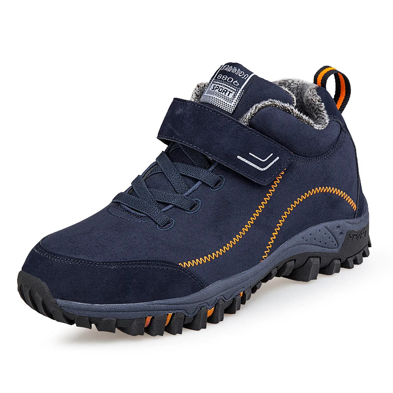 Marken Winter Herren Wildleder Arbeitsschuhe Fell Warm Stiefeletten Outdoor Rutschfeste Herren Stiefel Männer Wasserdichte Schneestiefel Übergröße 36-48