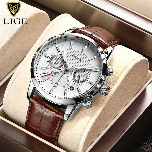 LIGE 2026 Uhr Herren Mode Sport Quarz Uhren Herren Uhren Top Marke Leder Militär Wasserdicht Datum Uhr Relogio Masculino