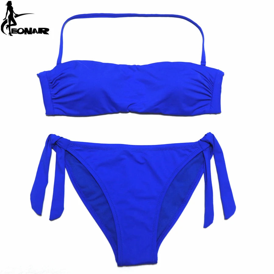 EONAR Bikini 2025 Solid Women Swimsuit  Brazilian Cut Bottom Bikini Set Push Up Swimwear Femme Bathing Suits Sport Beach Wear - Sun Studio