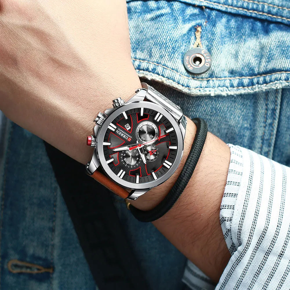 New CURREN Men Watches Fashion Quartz Wrist Watches Men's Military Waterproof Sports Watch Male Date Clock Relogio Masculino - Sun Studio