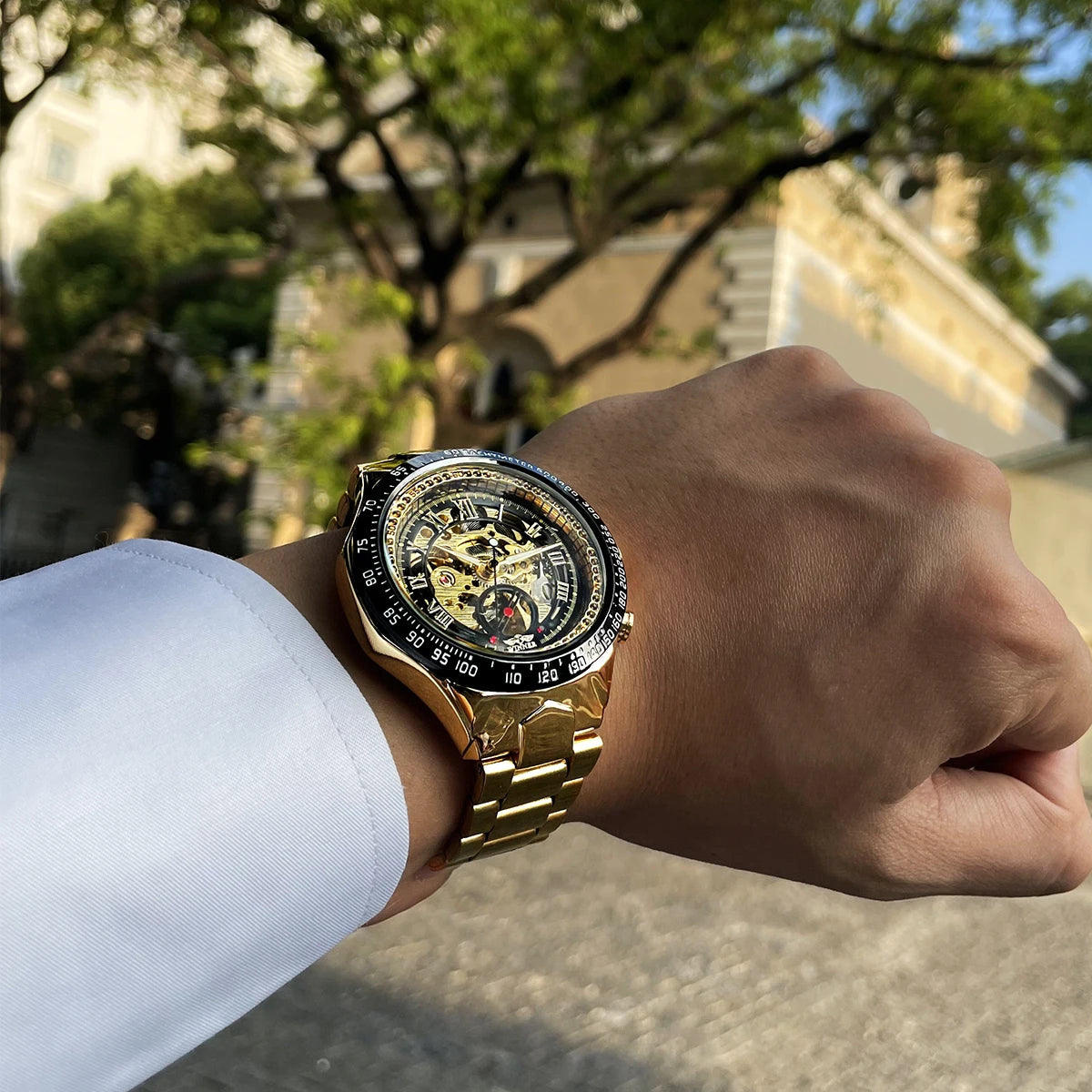 Winner Mechanical Sport Design Bezel Fashion Watch Mens Watches Top Brand Luxury Montre Homme Clock Men Automatic Skeleton Watch - Sun Studio