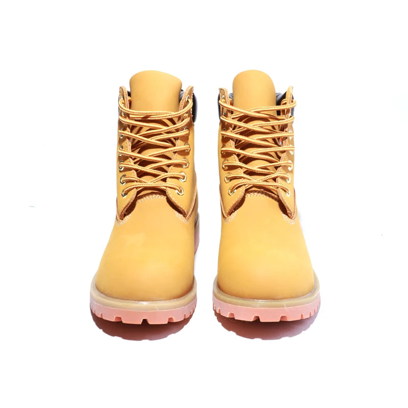 Genuine Leather Men's Winter Spring Ankle Treking Military Snow Yellow Tactical Boots Outdoor Footwear for Women Men Work Shoes - Sun Studio