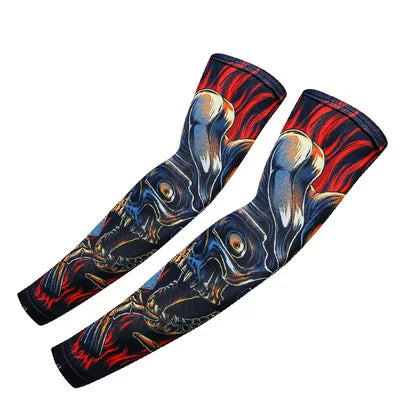 2PCS Cool Men Women Cycling Running Arm Warmer Sleeves UV Sun Protection Cuff Arm Cover Fishing Arm Sleeve Basketball Armguards - Sun Studio