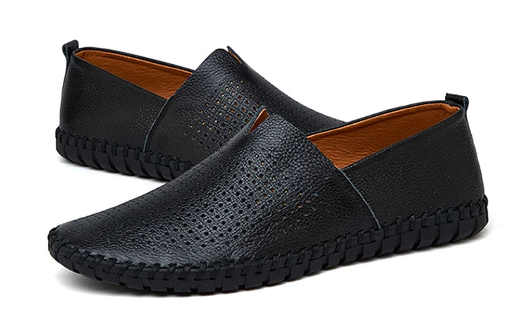 JINTOHO Big Size Men Genuine Leather Shoes Slip On Black Shoes Real Leather Loafers Mens Moccasins Shoes Italian Designer Shoes - Sun Studio