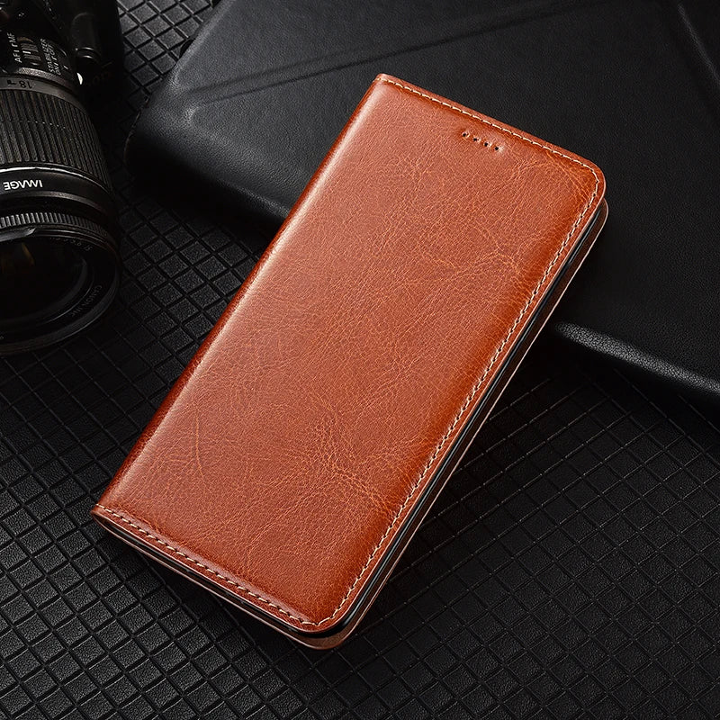 Magnetic Genuine Leather Skin Flip Wallet Book Phone Case Cover On For Infinix Hot Note 30 40 50 50i 60 Pro Plus 4G 5G Note60 - Sun Studio