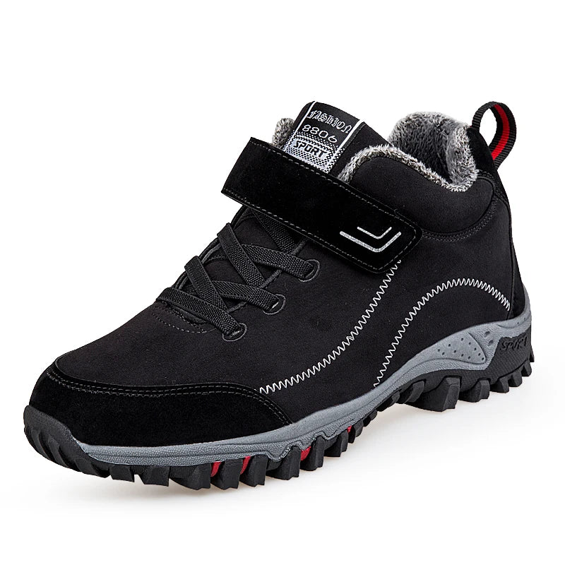 Marken Winter Herren Wildleder Arbeitsschuhe Fell Warm Stiefeletten Outdoor Rutschfeste Herren Stiefel Männer Wasserdichte Schneestiefel Übergröße 36-48