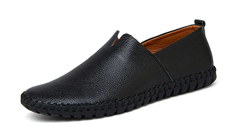 JINTOHO Big Size Men Genuine Leather Shoes Slip On Black Shoes Real Leather Loafers Mens Moccasins Shoes Italian Designer Shoes - Sun Studio